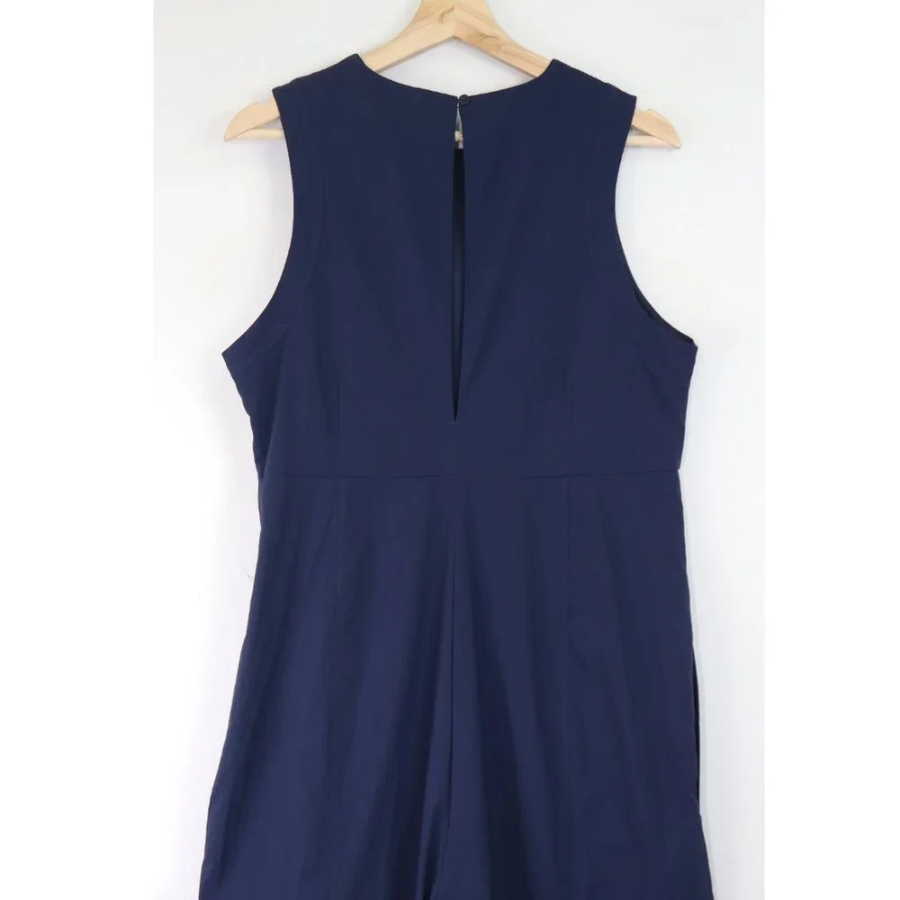 NEW Sweaty Betty Air Flow Wide Leg Jumpsuit High Neck Activewear Navy Blue Large - Picture 7 of 7